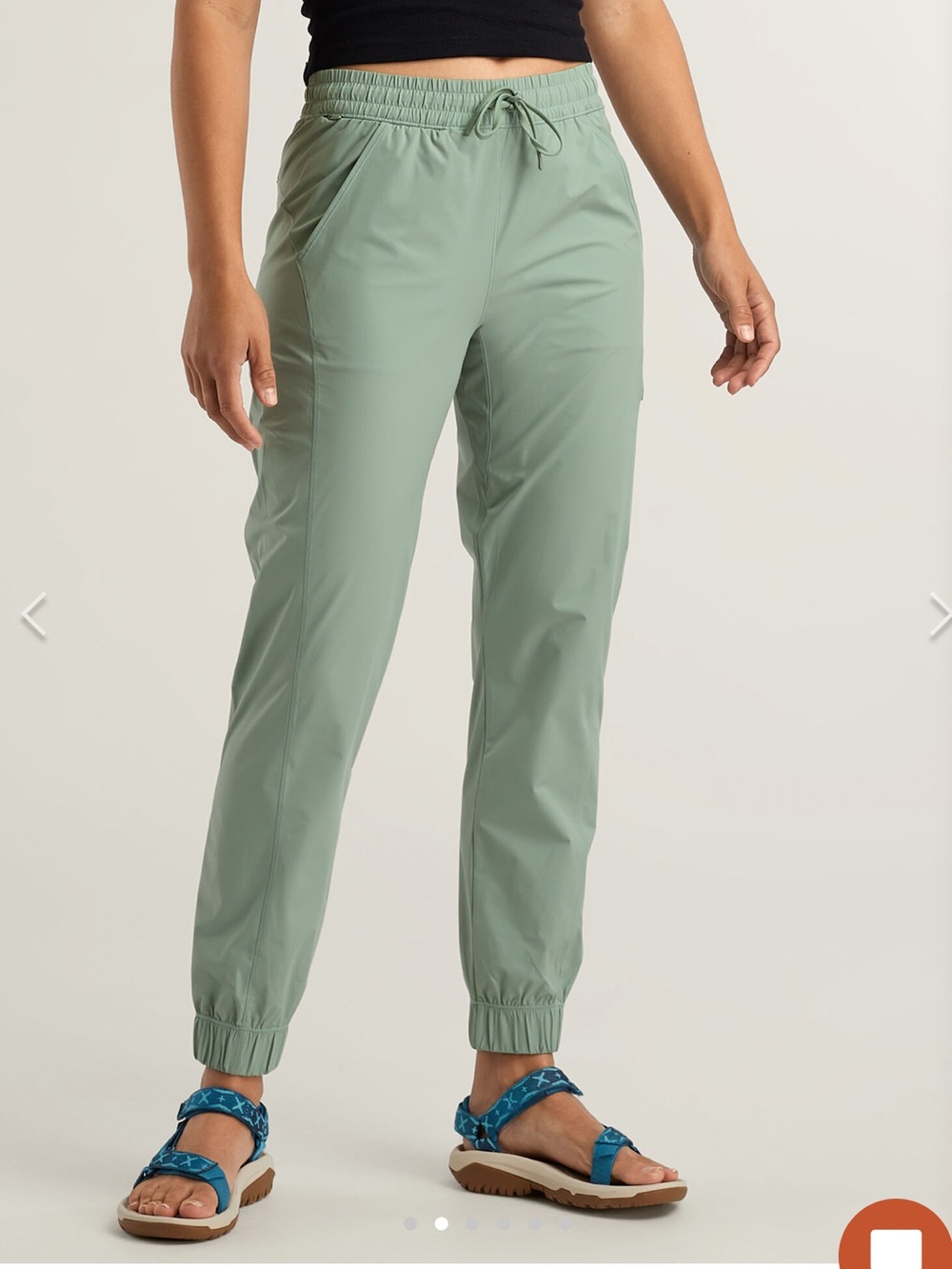 Title Nine Switchback Ultralight Jogger Pants Light Green Zip NWOT Size Sm